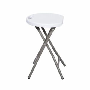 Bancos Dobráveis em Resina Branca e Aço 31x45cm