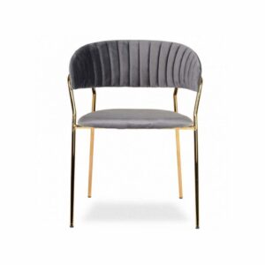 Cadeira de Jantar Estofada Elegante Estilo Nórdico Dourado
