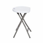 Bancos dobráveis em resina Branca e Aço 31x45cm