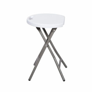 Bancos dobráveis em resina Branca e Aço 31x45cm