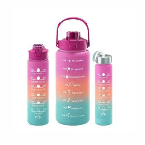 Kit de 3 Garrafas Coloridas com Frases Motivacionais 2L