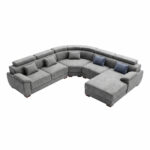 Sofá Modular Elegance Grey U com Chaise