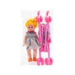 Boneca com Carrinho Dobrável Infantil