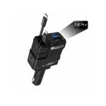 Carregador Veicular Multifuncional OALE 4 em 1 com Cabos Retráteis