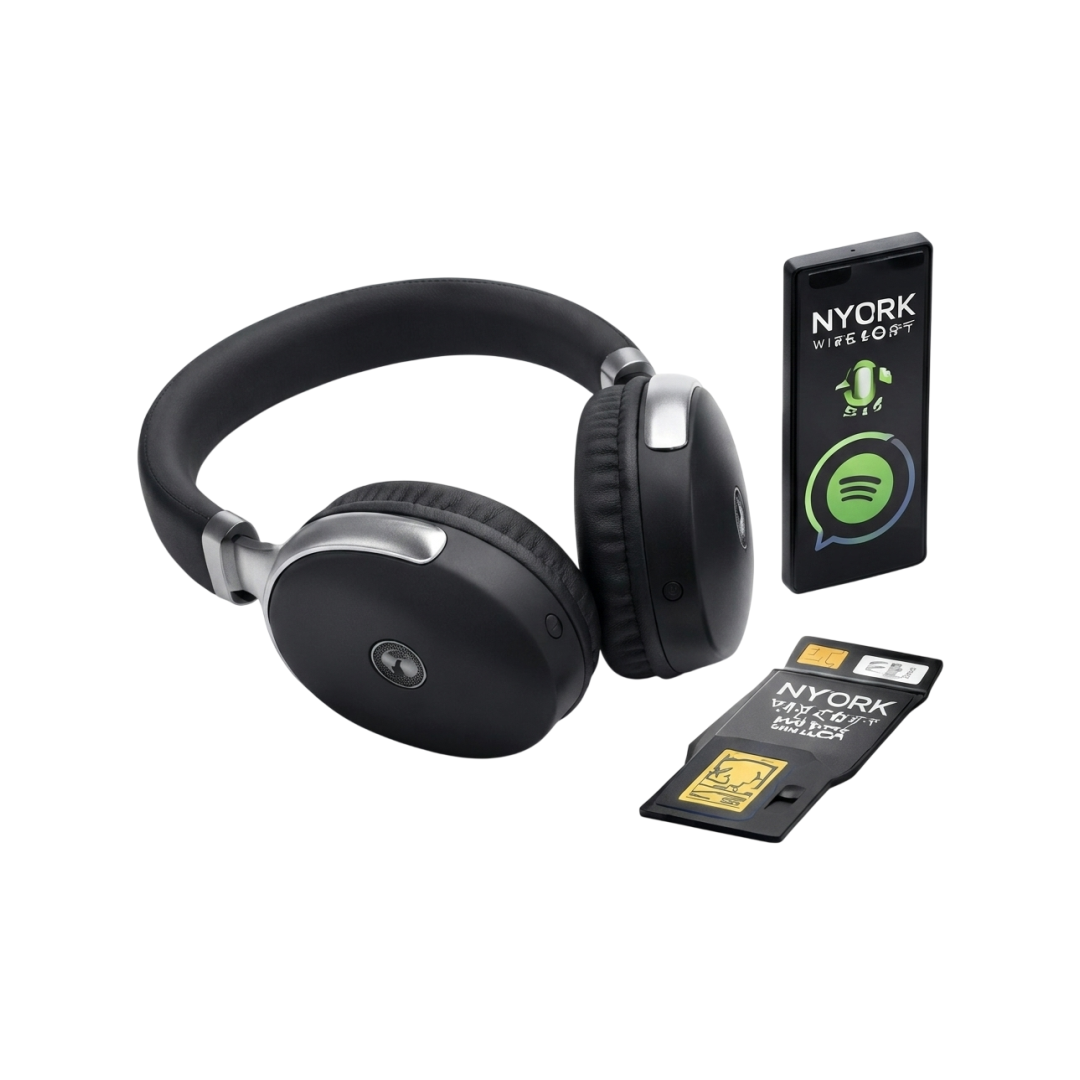Auscultador Bluetooth NYORK HS867 com Microfone e Entrada TF Card
