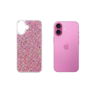 Capa iPhone 16 The Bling World Cor Rosa com Glitter