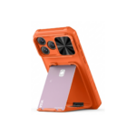 Capa iPhone 17 Pro Max Rimb com Porta-Cartões e Protector de Câmara Laranja