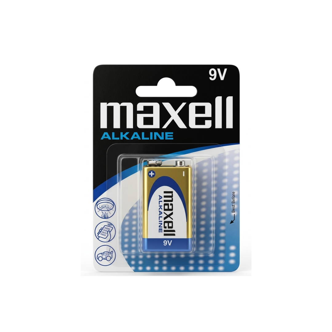 PILHA ALCALINA MAXELL 9V 6LR (GD) 1B c