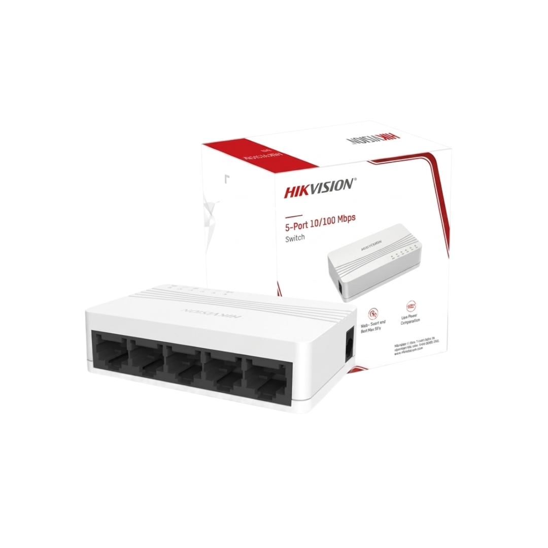SWITCH 5 DE MESA HIK VISION 10100 5 PORTAS 10100Mbps